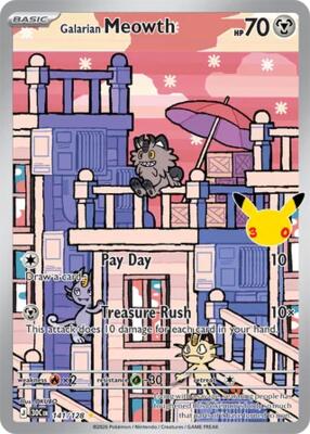 Galarian Meowth - 141/128 card from ME: 30th Celebration