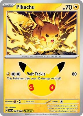 Pikachu - 024/128 card from ME: 30th Celebration