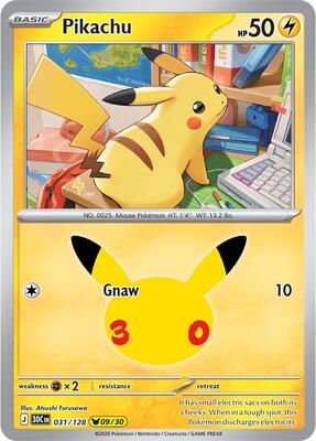 Pikachu - 031/128 card from ME: 30th Celebration