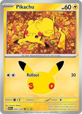 Pikachu - 035/128 card from ME: 30th Celebration