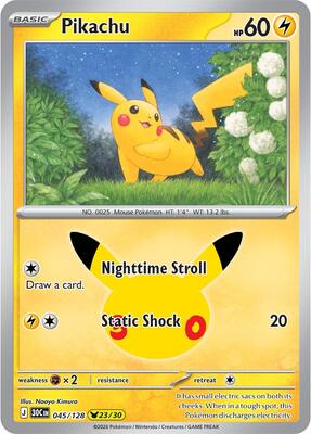 Pikachu - 045/128 card from ME: 30th Celebration