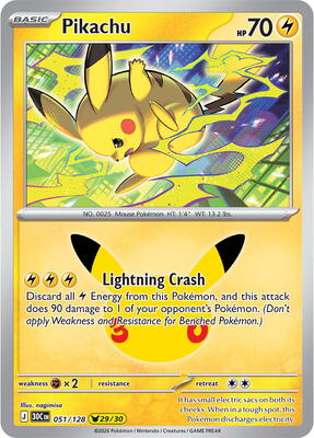 Pikachu - 051/128 card from ME: 30th Celebration
