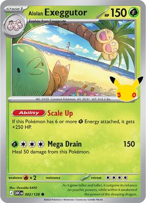 Alolan Exeggutor - 002/128 card from ME: 30th Celebration