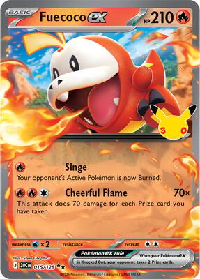 Fuecoco ex - 015/128 card from ME: 30th Celebration
