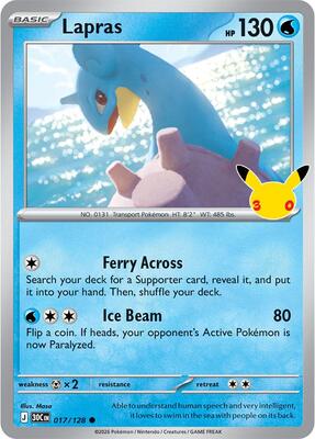 Lapras - 017/128 card from ME: 30th Celebration
