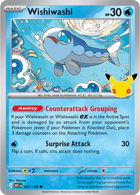 Wishiwashi card from ME: 30th Celebration