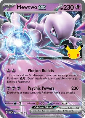 Mewtwo ex - 064/128 card from ME: 30th Celebration