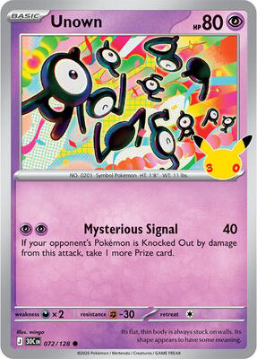 Unown card from ME: 30th Celebration