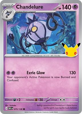 Chandelure - 075/128 card from ME: 30th Celebration