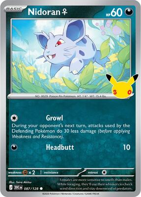 Nidoran F card from ME: 30th Celebration