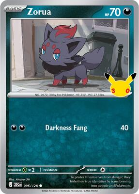 Zorua card from ME: 30th Celebration