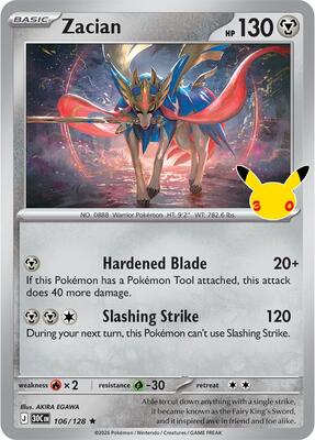 Zacian card from ME: 30th Celebration
