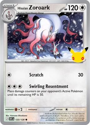 Hisuian Zoroark card from ME: 30th Celebration