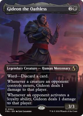 Gideon the Oathless (Borderless) card from Reality Fracture