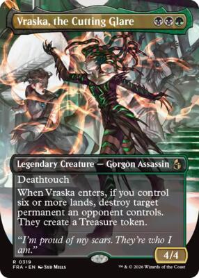 Vraska, the Cutting Glare (Borderless) card from Reality Fracture