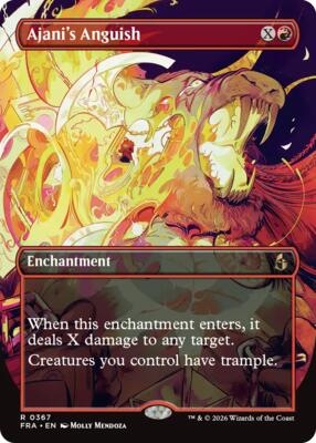 Ajani's Anguish (Borderless) card from Reality Fracture