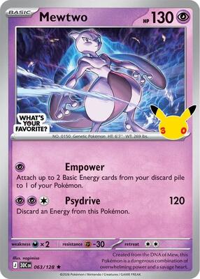 Mewtwo - 063/128 (What's Your Favorite Stamp) card from Miscellaneous Cards & Products