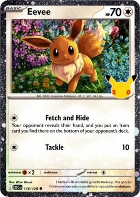 Eevee - 116/128 (30th Celebration) card from Blister Exclusives