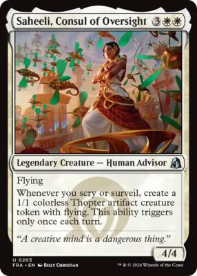 Saheeli, Consul of Oversight card from Reality Fracture