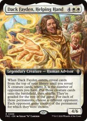 Dack Fayden, Helping Hand (Extended Art) card from Commander: Reality Fracture