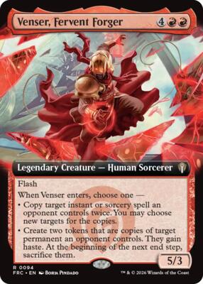 Venser, Fervent Forger (Extended Art) card from Commander: Reality Fracture