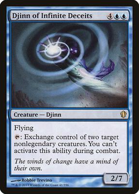 Djinn of Infinite Deceits card from Commander 2013