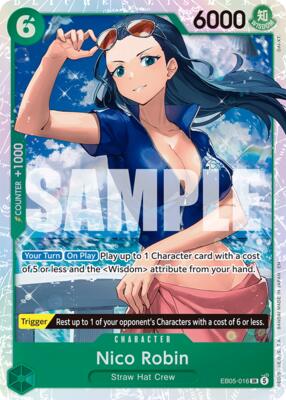 Nico Robin (016) card from Extra Booster: One Piece Heroines Edition Vol. 2
