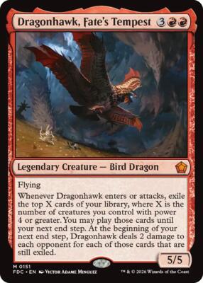 Dragonhawk, Fate's Tempest card from Commander: Foundations