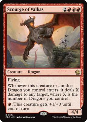 Scourge of Valkas card from Commander: Foundations