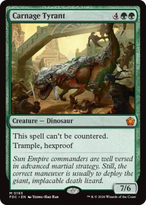 Carnage Tyrant card from Commander: Foundations
