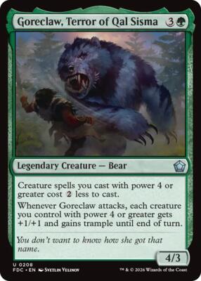 Goreclaw, Terror of Qal Sisma card from Commander: Foundations