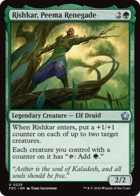 Rishkar, Peema Renegade card from Commander: Foundations
