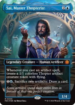 Sai, Master Thopterist (Borderless) card from Commander: Foundations