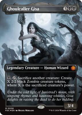 Ghoulcaller Gisa (Borderless) card from Commander: Foundations