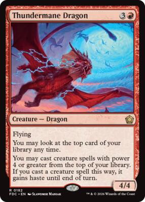Thundermane Dragon card from Commander: Foundations