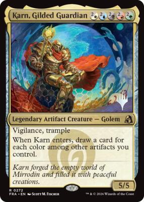 Karn, Gilded Guardian card from Promo Pack: Reality Fracture