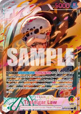 Trafalgar Law (Flame-Flame Fruit Coliseum) card from One Piece Promotion Cards