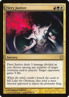 Fiery Justice card from Commander 2013