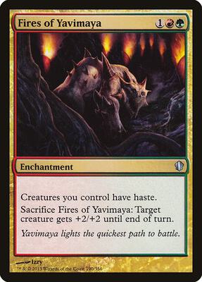 Fires of Yavimaya card from Commander 2013