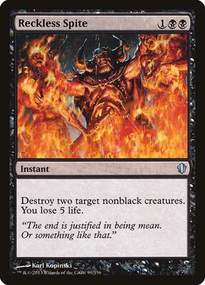 Reckless Spite card from Commander 2013