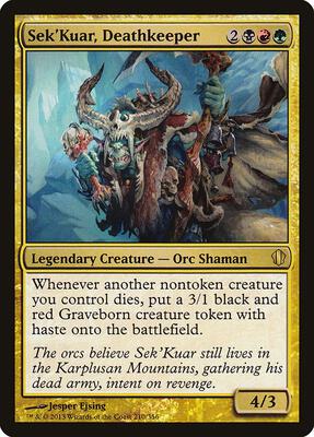 Sek'Kuar, Deathkeeper card from Commander 2013