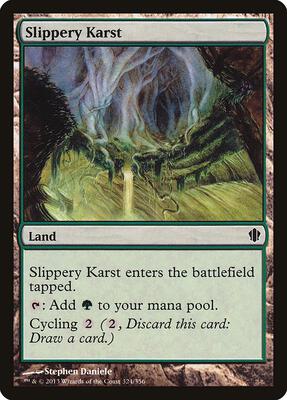 Slippery Karst card from Commander 2013