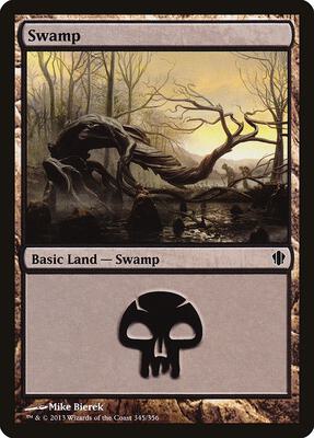 Swamp (345) card from Commander 2013