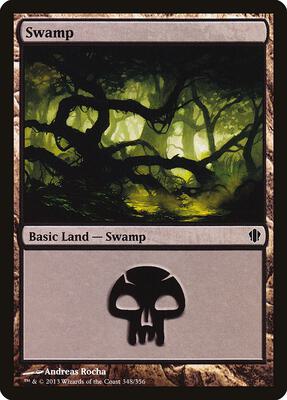 Swamp (348) card from Commander 2013