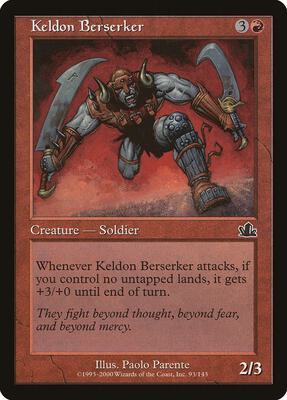 Keldon Berserker card from Prophecy