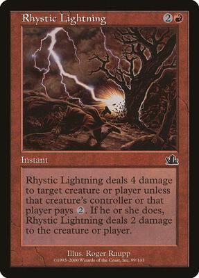 Rhystic Lightning card from Prophecy