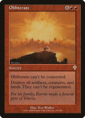 Obliterate card from Invasion