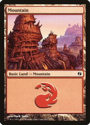 Mountain (77) card from Duel Decks: Venser vs. Koth