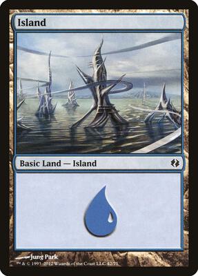 Island (42) card from Duel Decks: Venser vs. Koth