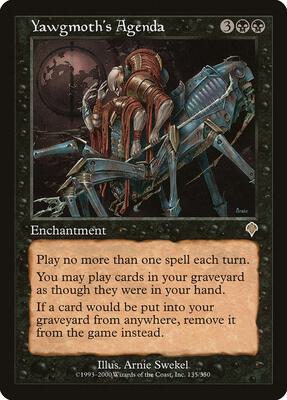 Yawgmoth's Agenda card from Invasion